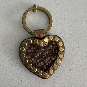 Coach vintage y2k signature heart bag charm keychain FOB